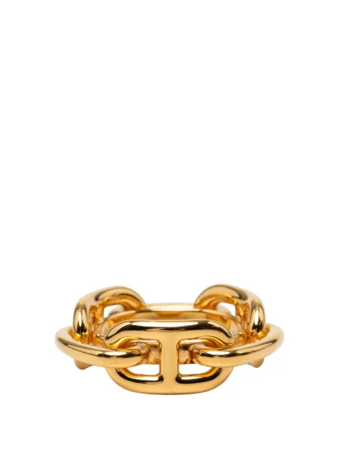 Hermès Pre-Owned 2000-2026 Gold Plated Regate Ring scarf rings