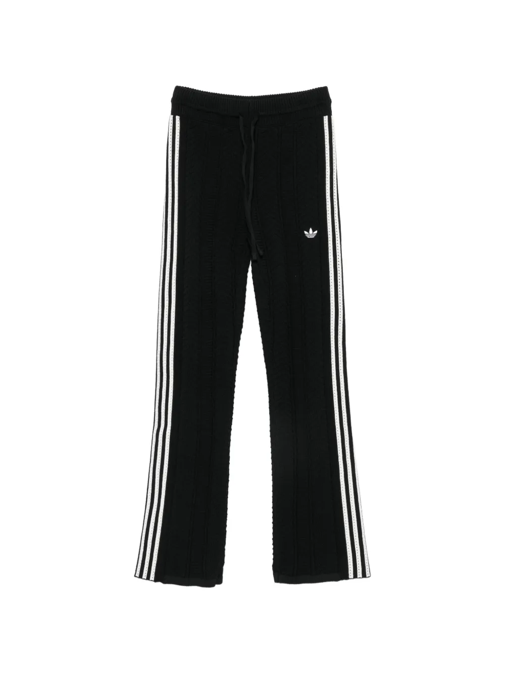 adidas cable-knit side-stripe track pants Zwart