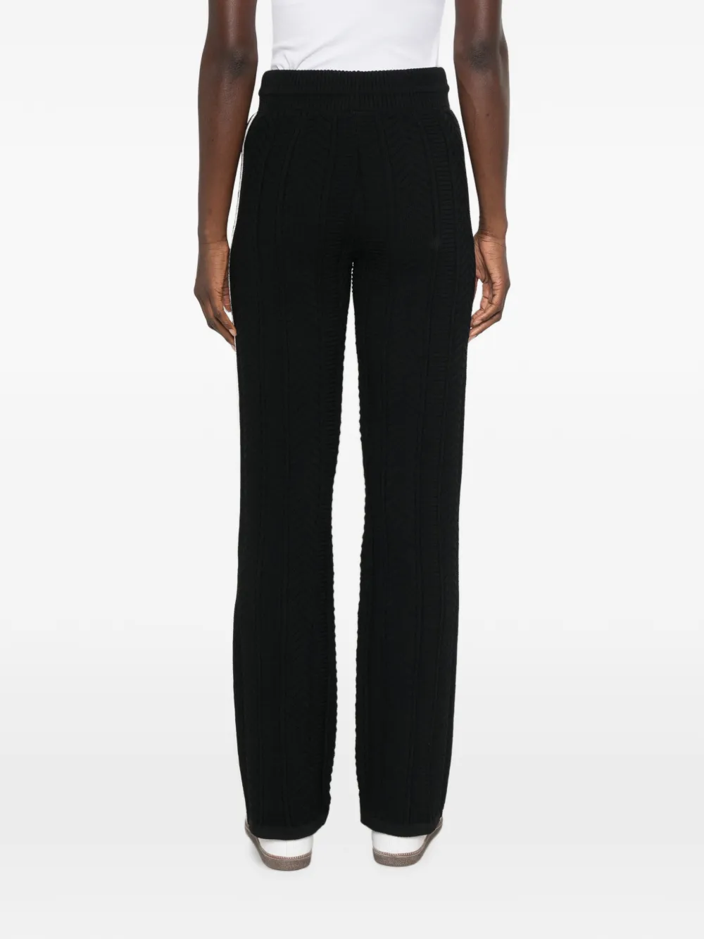adidas cable-knit side-stripe track pants Zwart