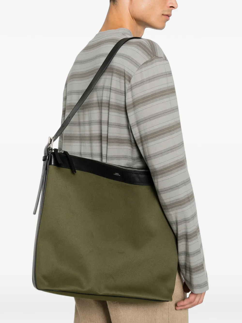 A.P.C. Vera tweekleurige maxi-schoudertas Groen