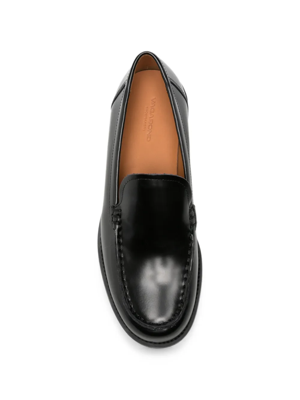 VAGABOND polished leather loafers Zwart
