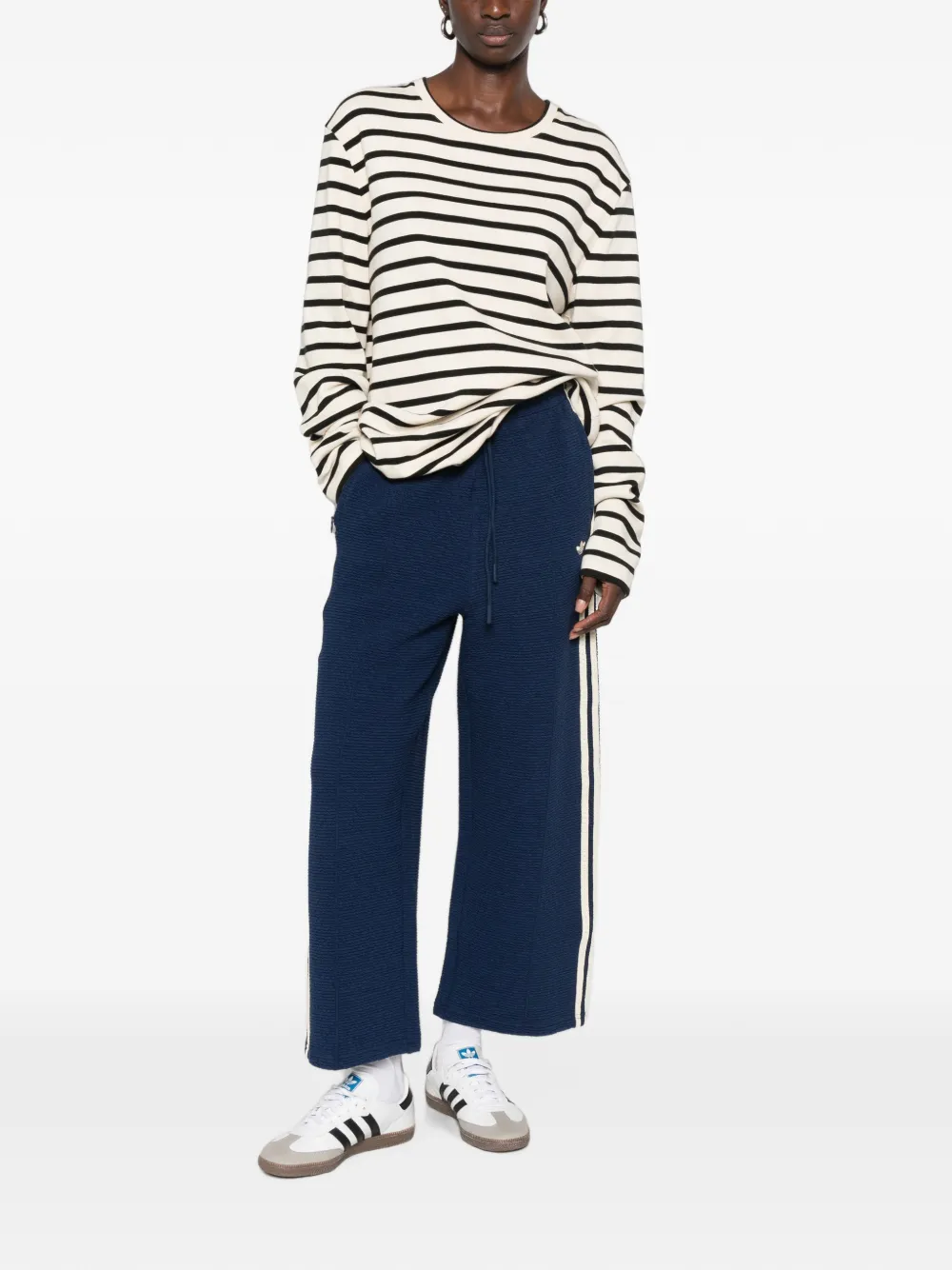 adidas seersucker side-stripe track pants Blauw