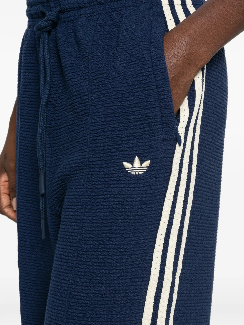adidas seersucker side-stripe track pants Blauw