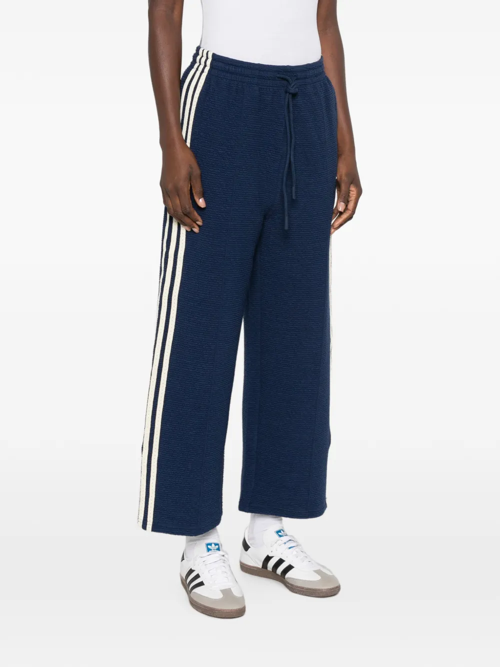 adidas seersucker side-stripe track pants Blauw
