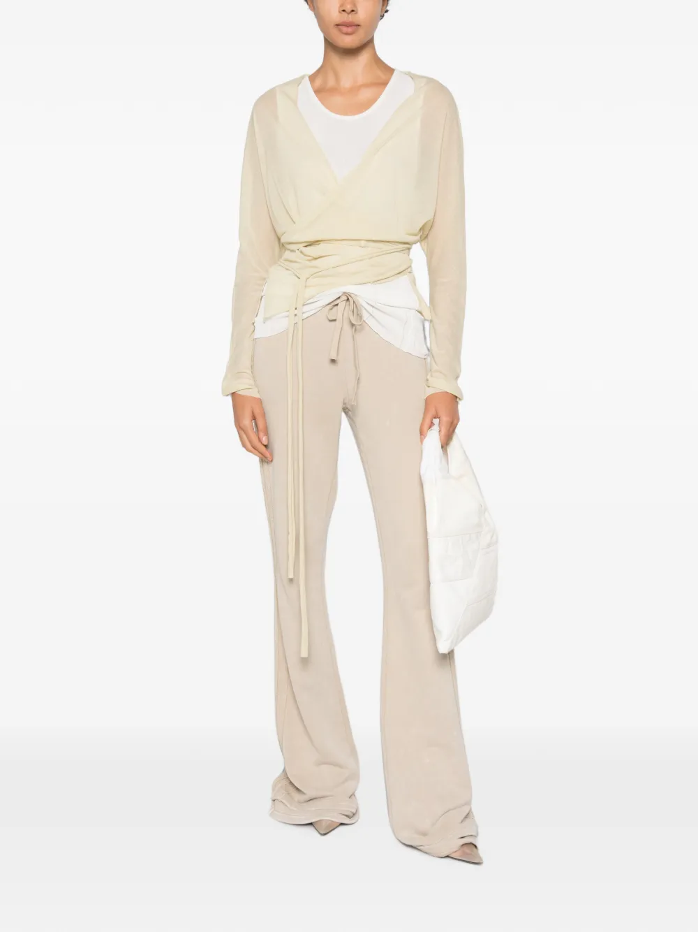 adidas drawstring flared track pants Beige
