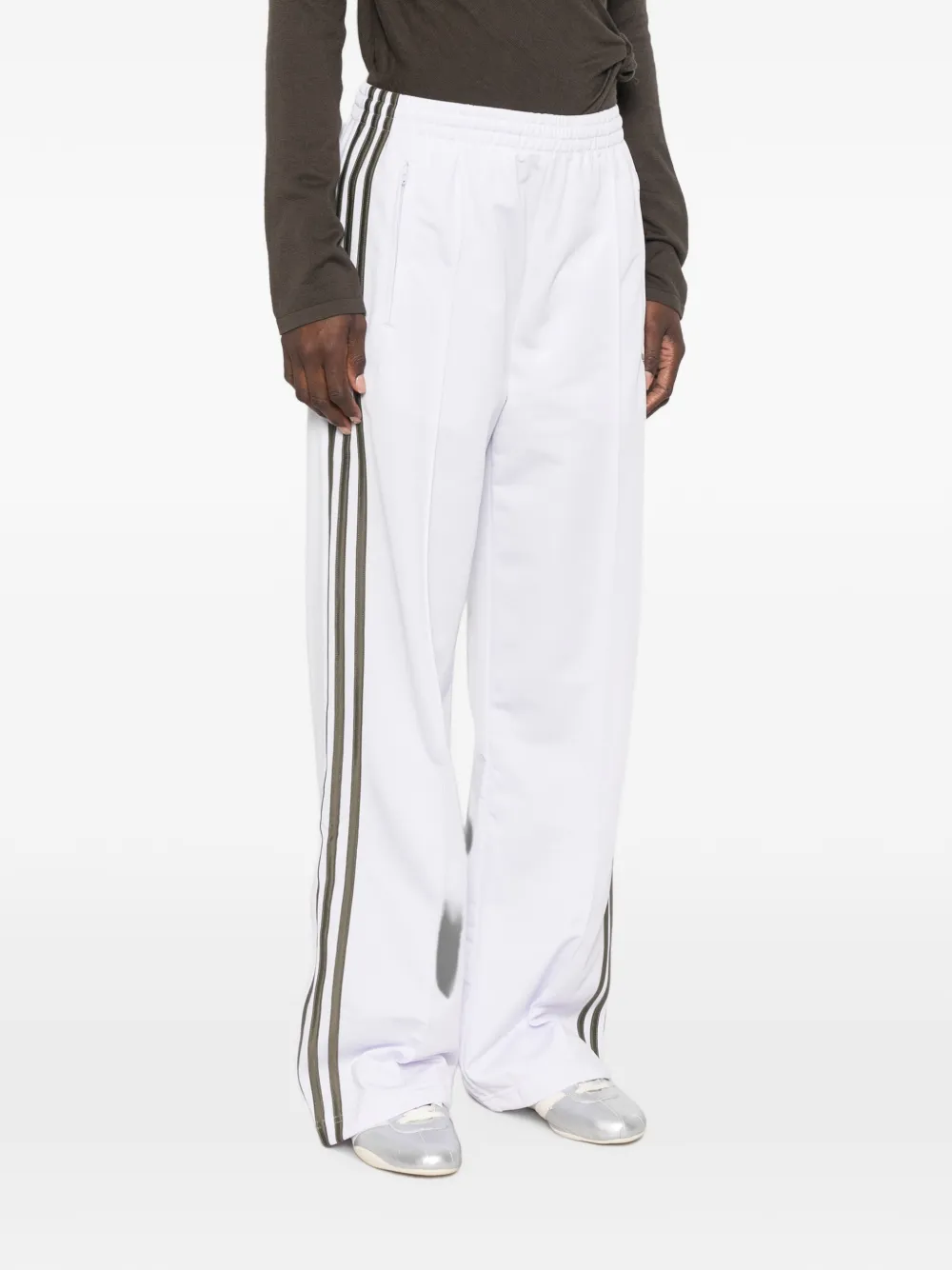 adidas logo-embroidered side-stripe track pants Paars