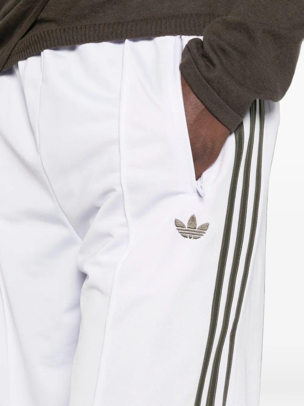 adidas logo-embroidered side-stripe track pants Paars