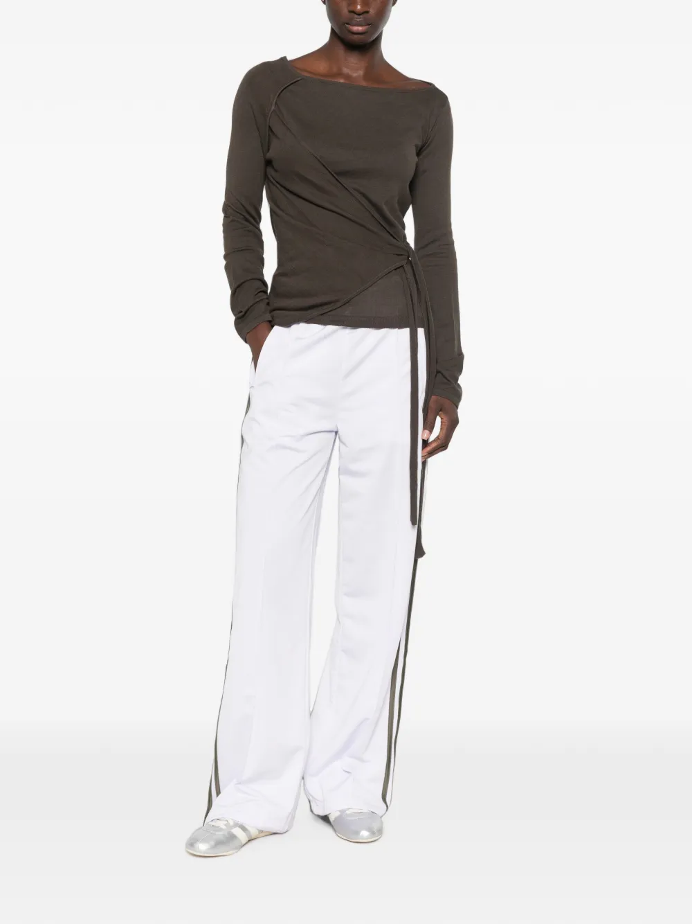 adidas logo-embroidered side-stripe track pants Paars