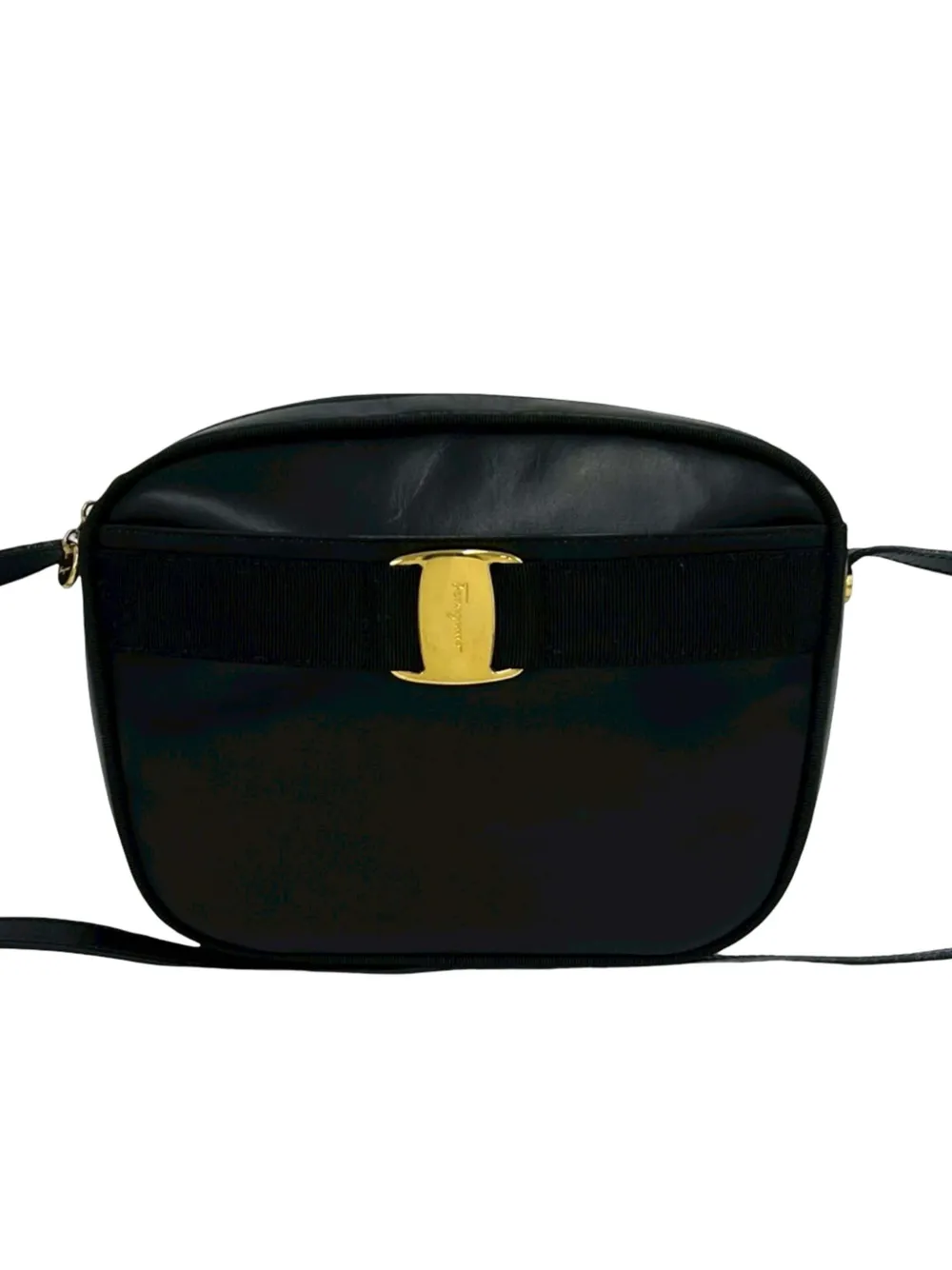 Ferragamo Pre-Owned 1980-1990 Leather Vara crossbody bag - Nero