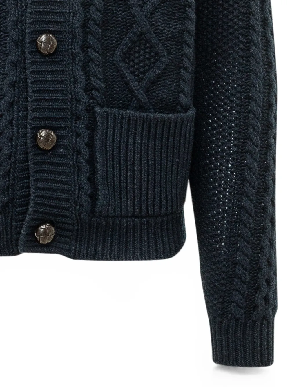 RAKKI Aran kabelgebreid vest Blauw