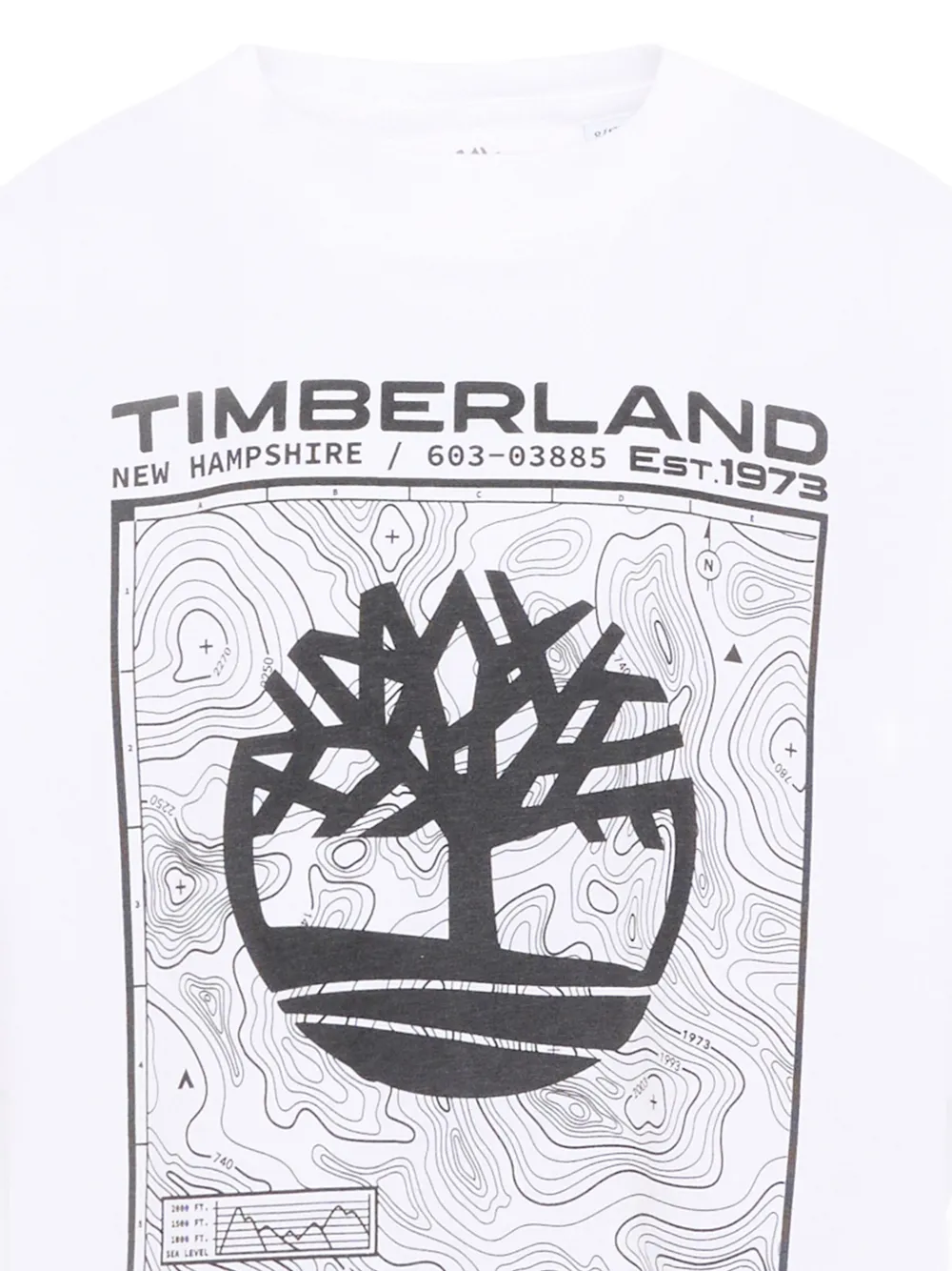 Timberland Kids Katoenen T-shirt met logoprint Wit