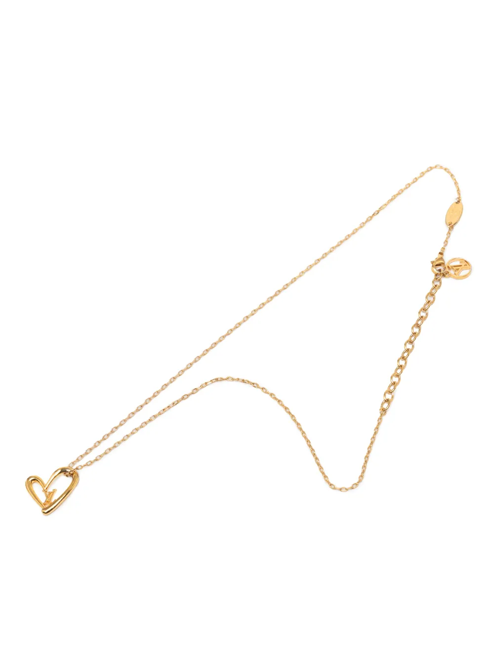 Louis Vuitton Pre-Owned 2022 Gold Plated LV Fall In Love Pendant Necklace costume necklace