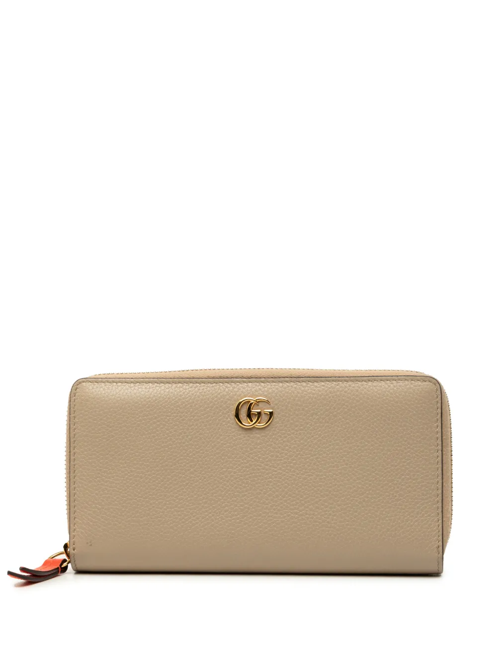 Gucci Pre-Owned 2016-2026 GG Marmont Calfskin Zip Around Wallet long wallets - Nude