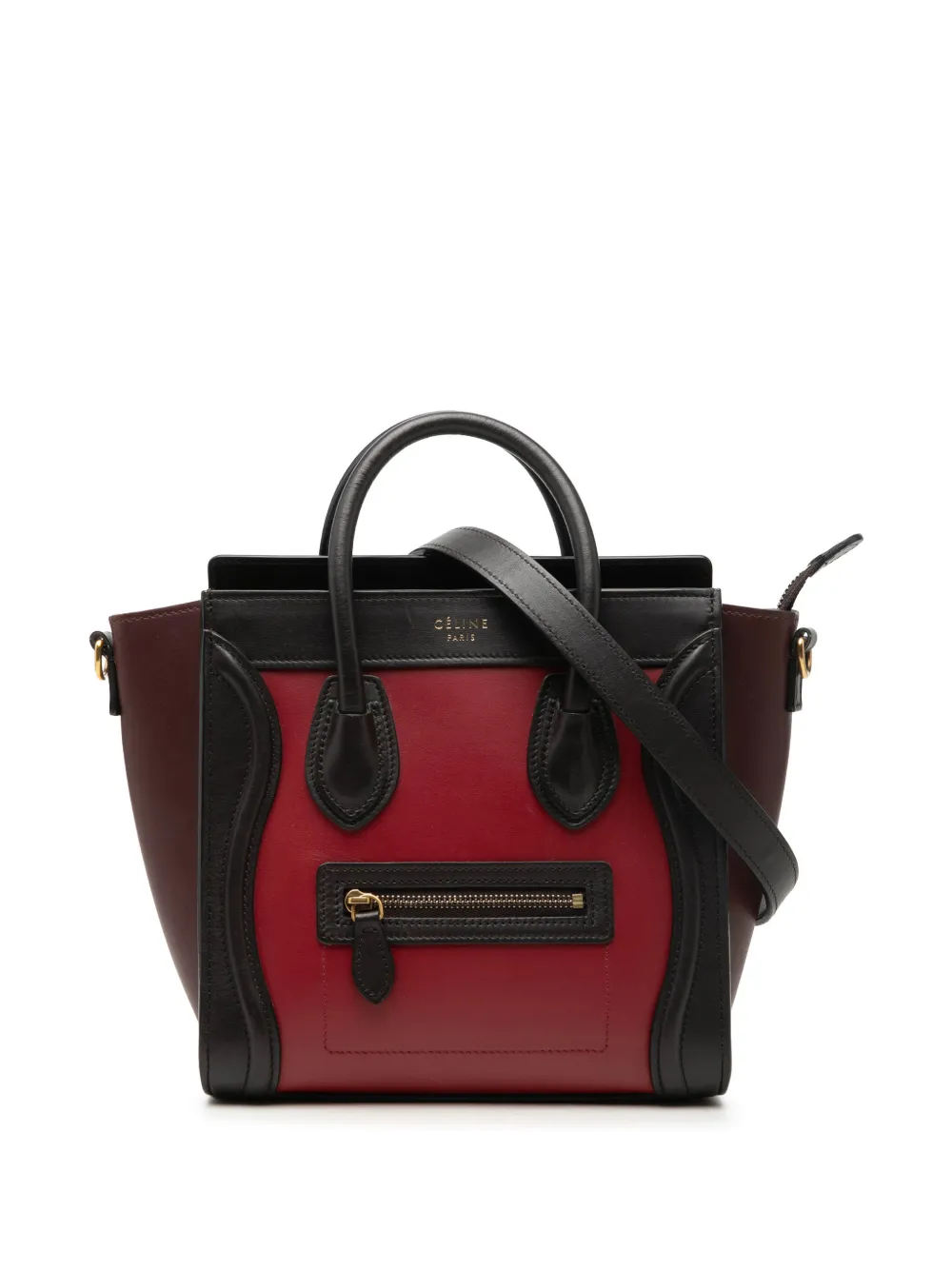 Celine Pre-Owned 2015 Nano Tricolor Leather Luggage Tote satchel - Rot