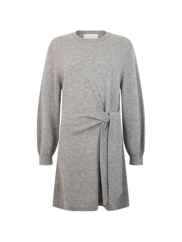 Lisa Yang Sal Knot-detail Long-sleeve Mini Dress in Grey
