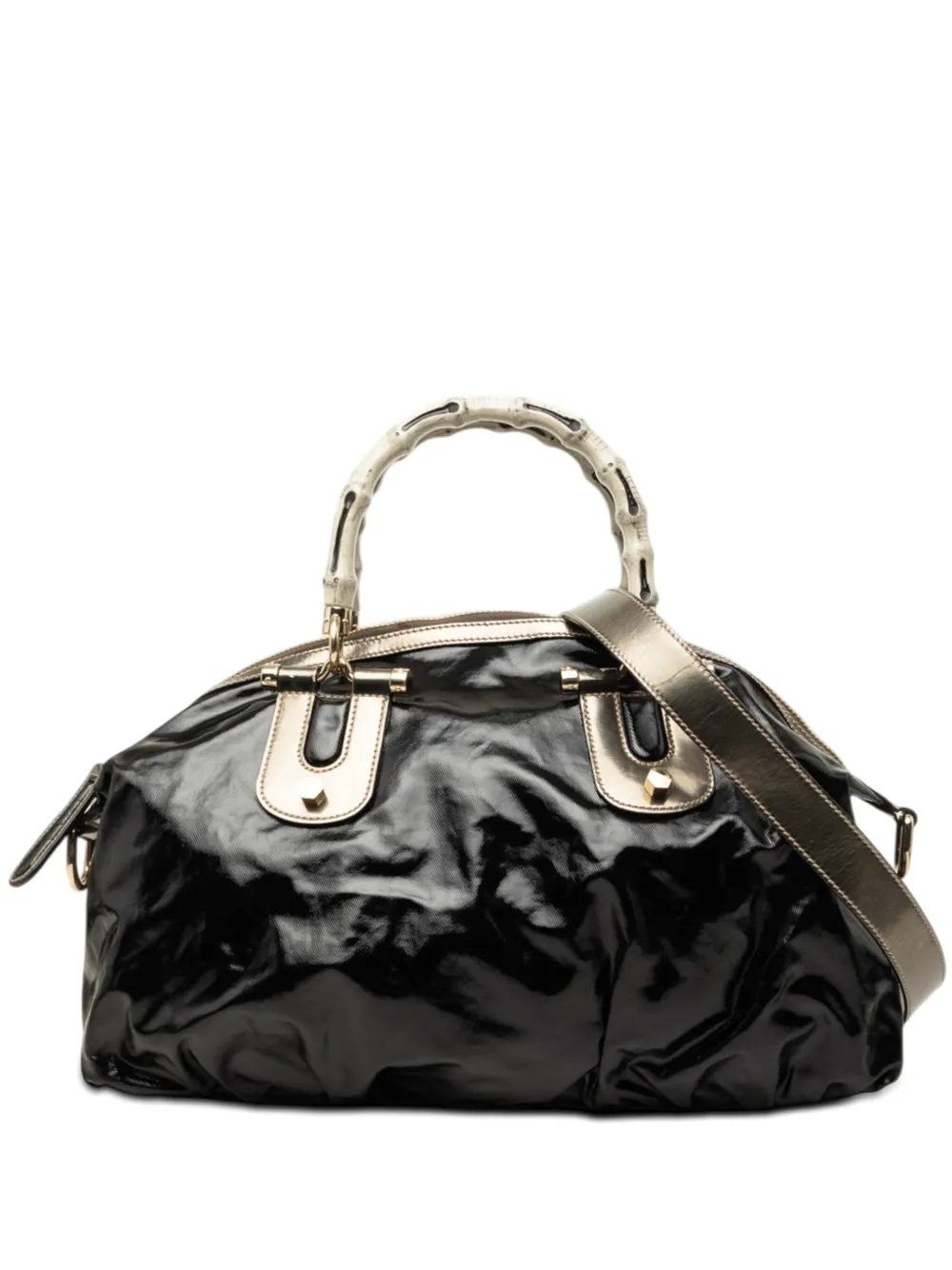 Gucci Pre-Owned 2000-2015 Coated Canvas Bamboo Dialux Pop satchel - Schwarz