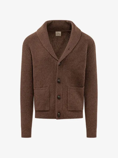 RAKKI ribbed-knit shawl-collar cardigan