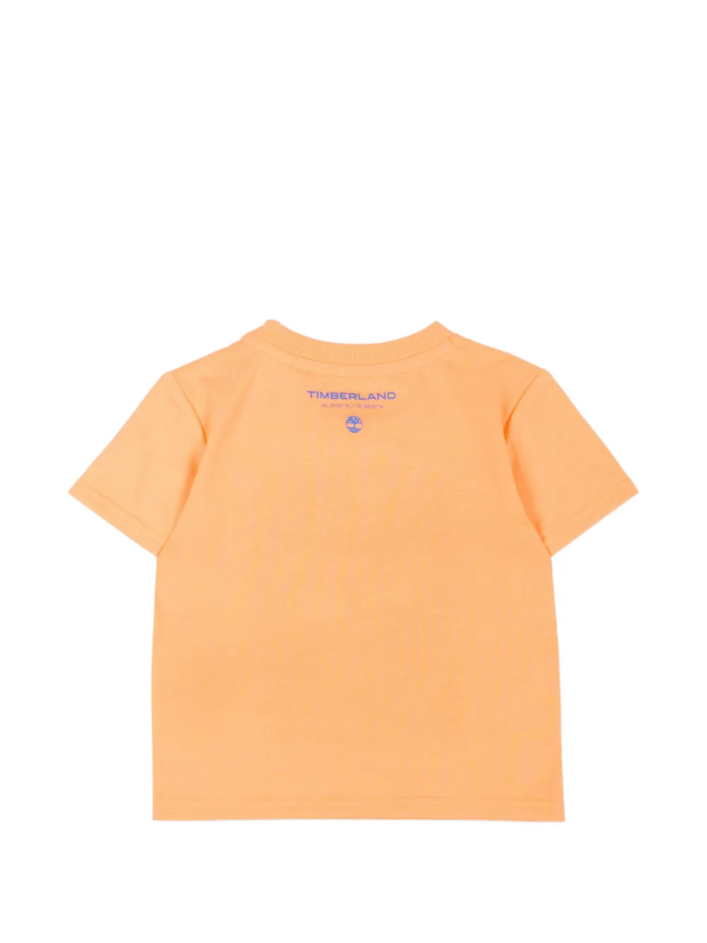 Timberland Kids T-shirt met logoprint en knoop op de schouders Oranje