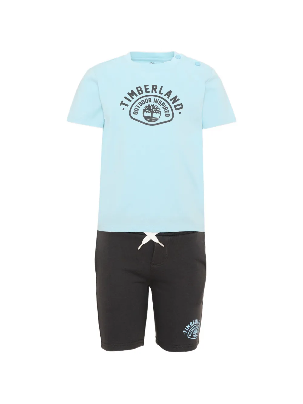 Timberland Kids logo-print cotton shorts set - Blu