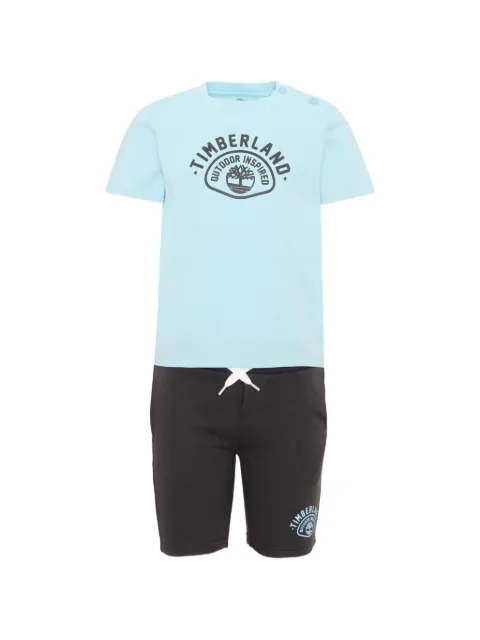 Timberland Kids logo-print cotton shorts set