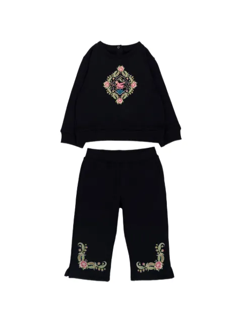 ETRO KIDS embroidered floral-print trousers set