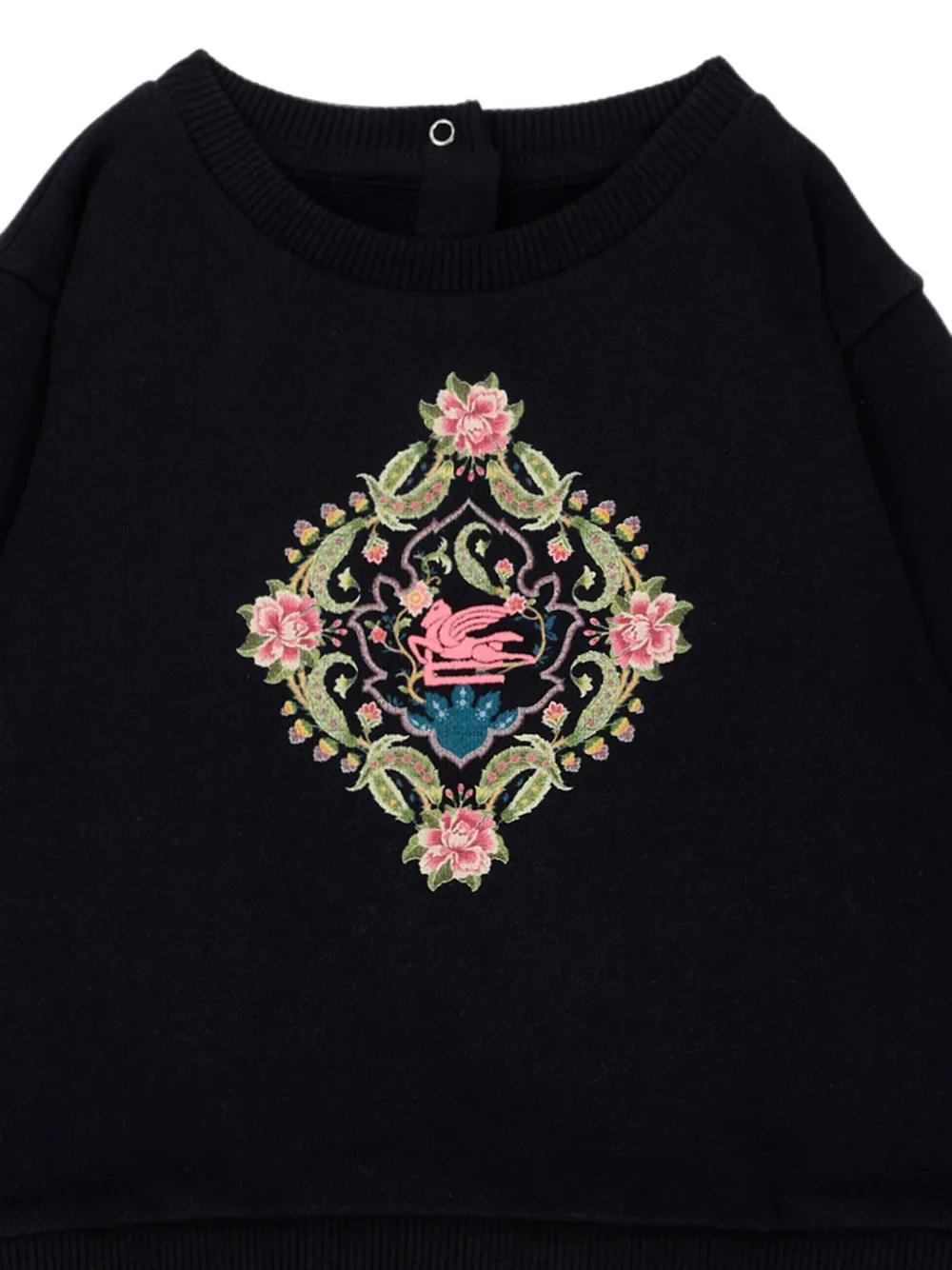 ETRO KIDS Broekset met geborduurde bloemen-print Zwart