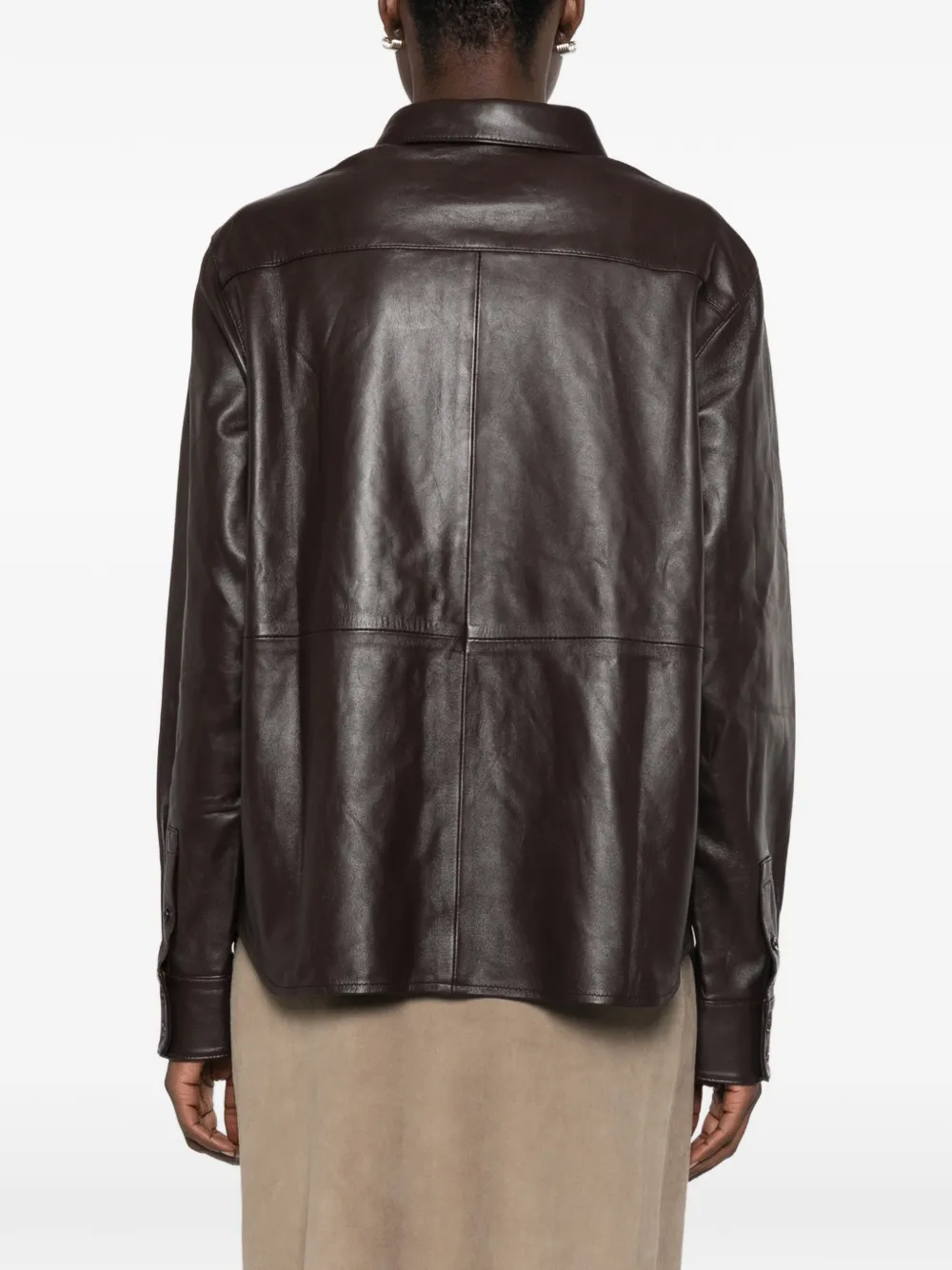 BOMPARD Leren shirtjack Paars