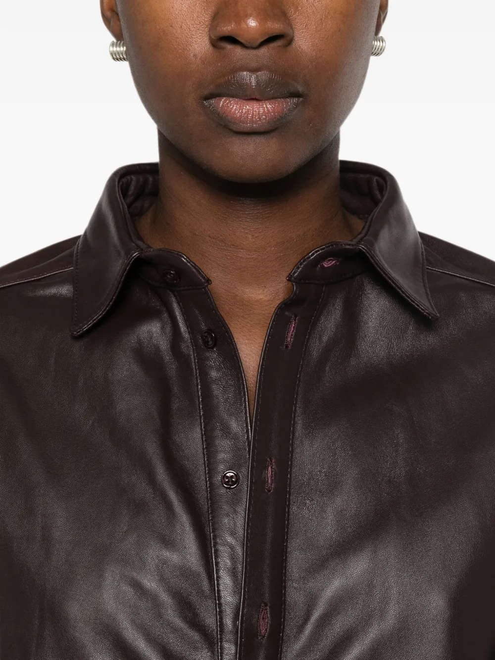 BOMPARD Leren shirtjack Paars