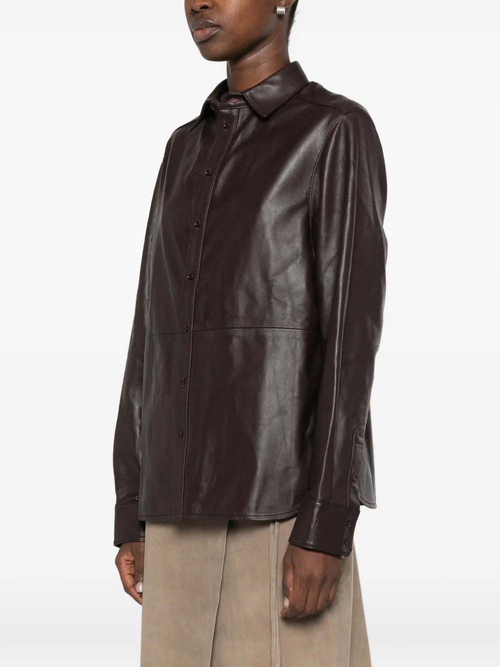 BOMPARD Leren shirtjack Paars