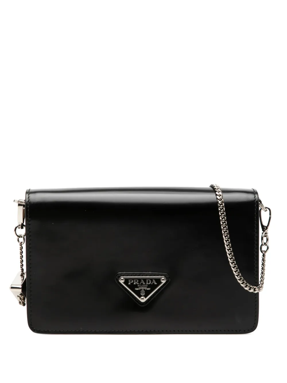 Prada Pre-Owned 2013-2026 Spazzolato Leather Flap crossbody bag - Schwarz