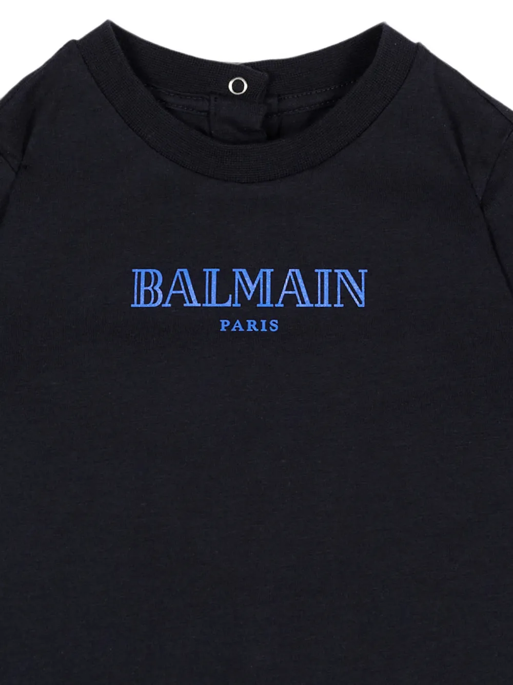 Balmain Kids T-shirt met drukknopen en logoprint Blauw