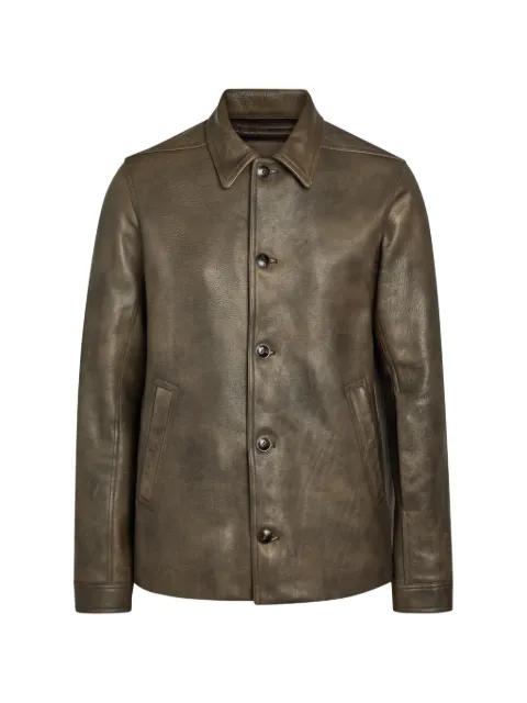 Rick Owens button-up leather jacket