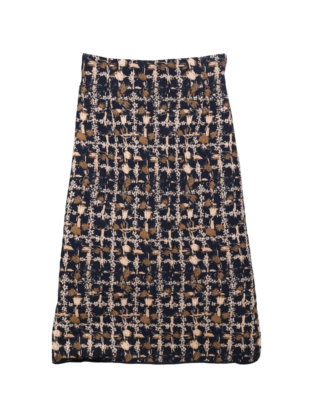 Christian Dior Pre-Owned tweed-effect midi skirt - Nero