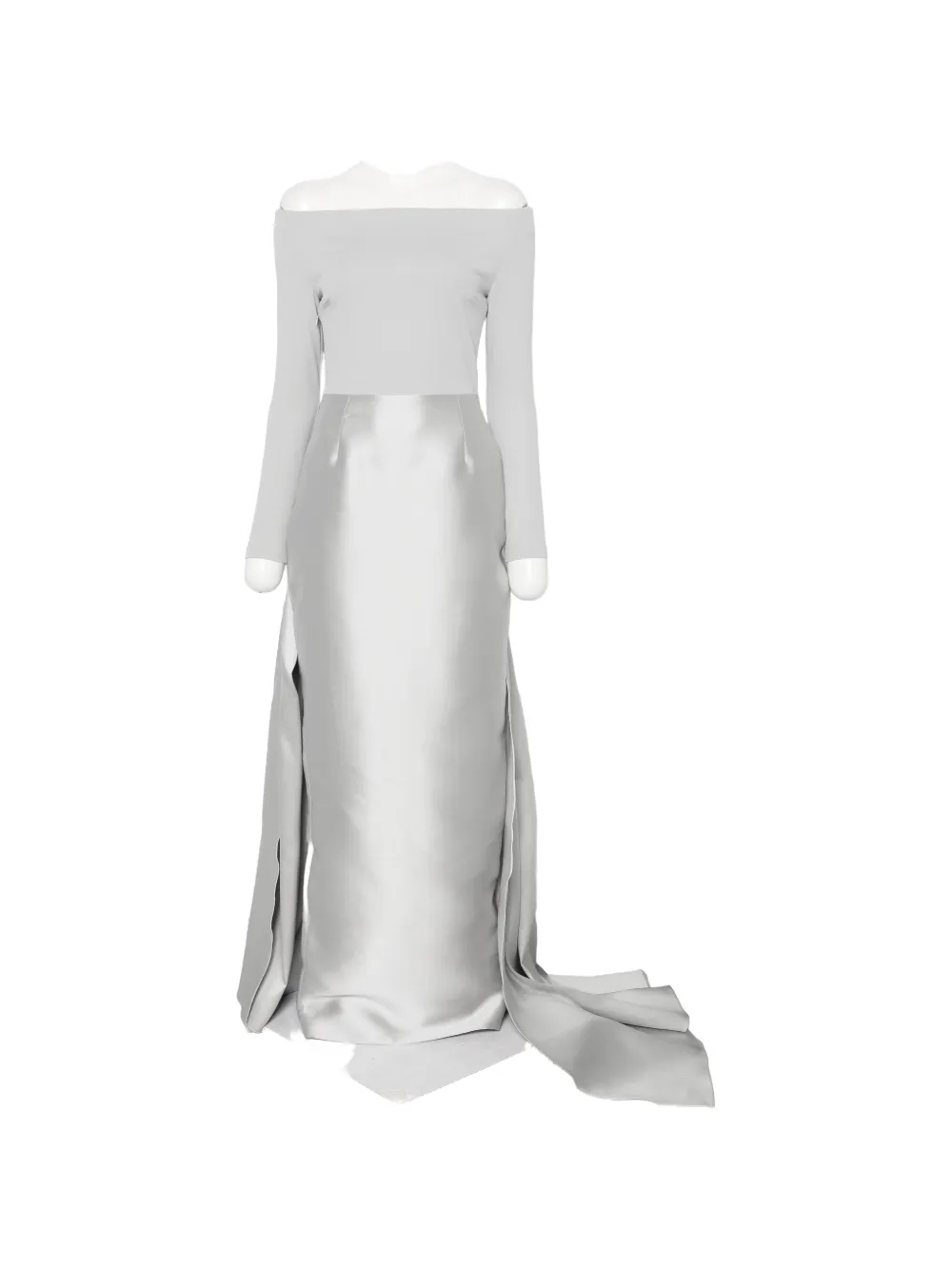 Solace London off-shoulder draped gown maxi dress - Grau