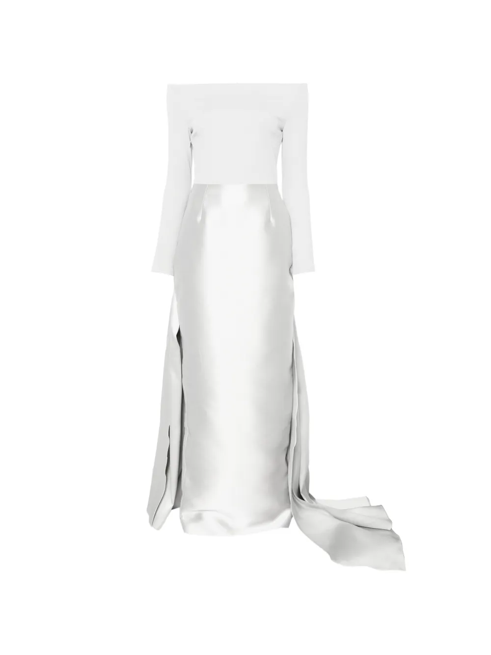 Solace London off-shoulder draped gown maxi dress - Grau