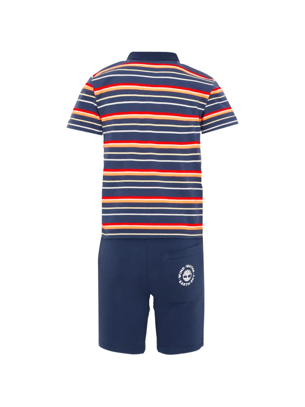 Timberland Kids Gestreept poloshirt en shorts set Blauw