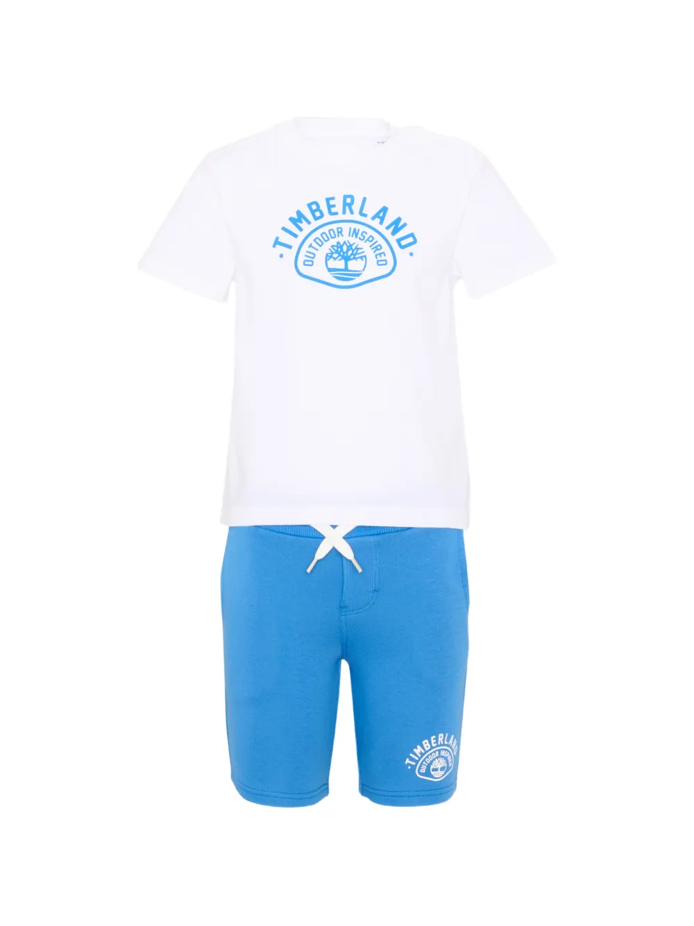 Timberland Kids logo-print cotton shorts set - Blu