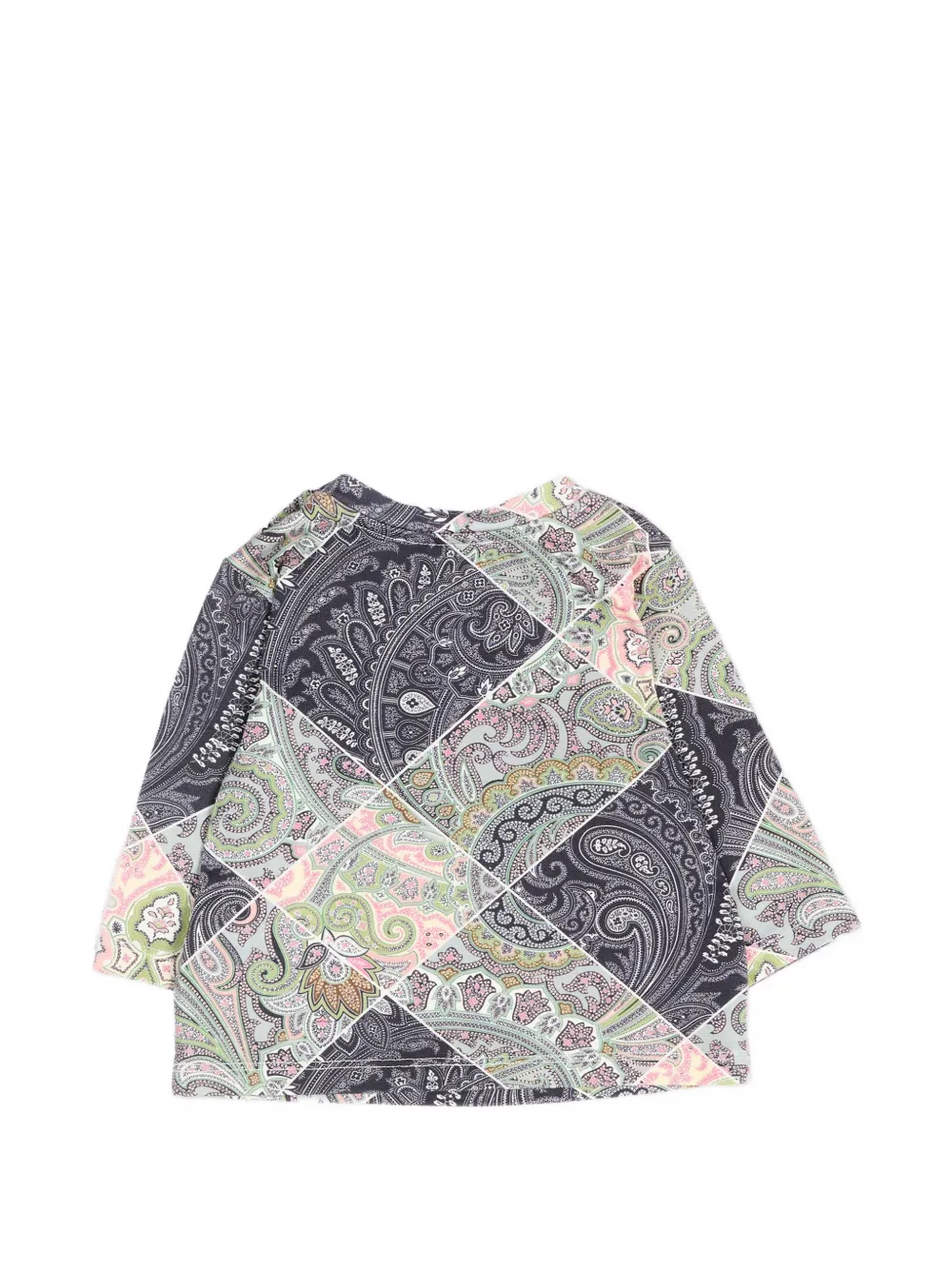 ETRO KIDS T-shirt met paisley-print en patchwork Grijs