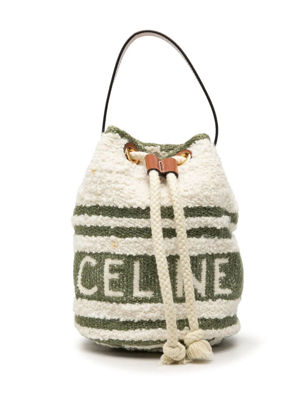 Celine Pre-Owned 2022 Teen Plein Soleil Canvas Drawstring bucket bag - Weiß