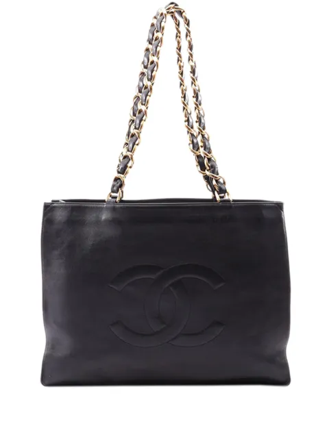 CHANEL Pre-Owned totes de piel de cordero con logo CC y cadena 1997-1999