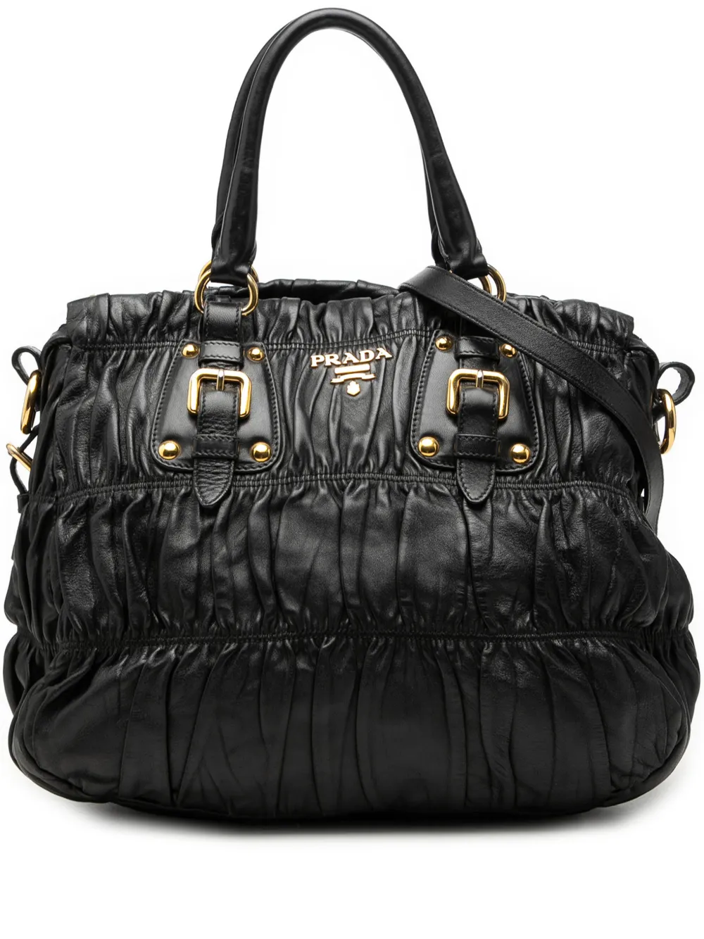 Prada Pre-Owned 2010-2026 Nappa Gaufre satchel - Schwarz