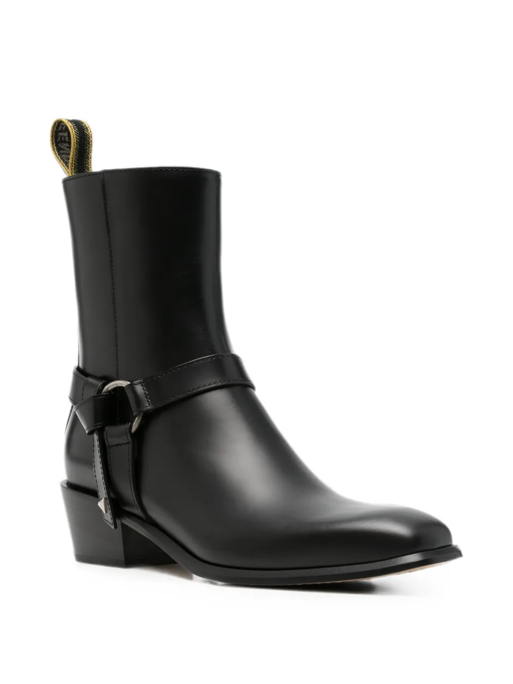 FENDI Double O leren enkellaarzen Zwart
