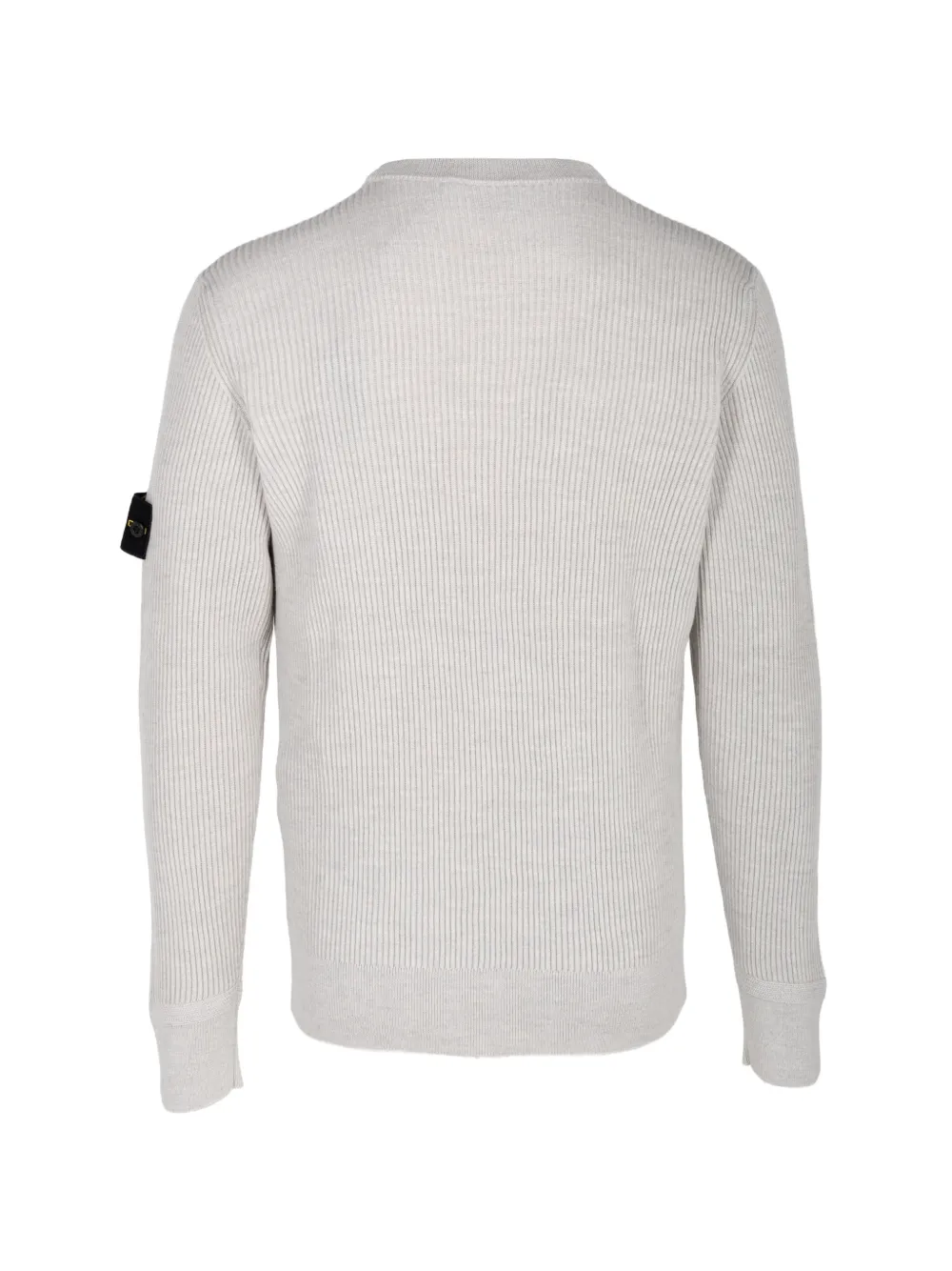 Stone Island ribbed-knit logo-patch sweater - Toni neutri