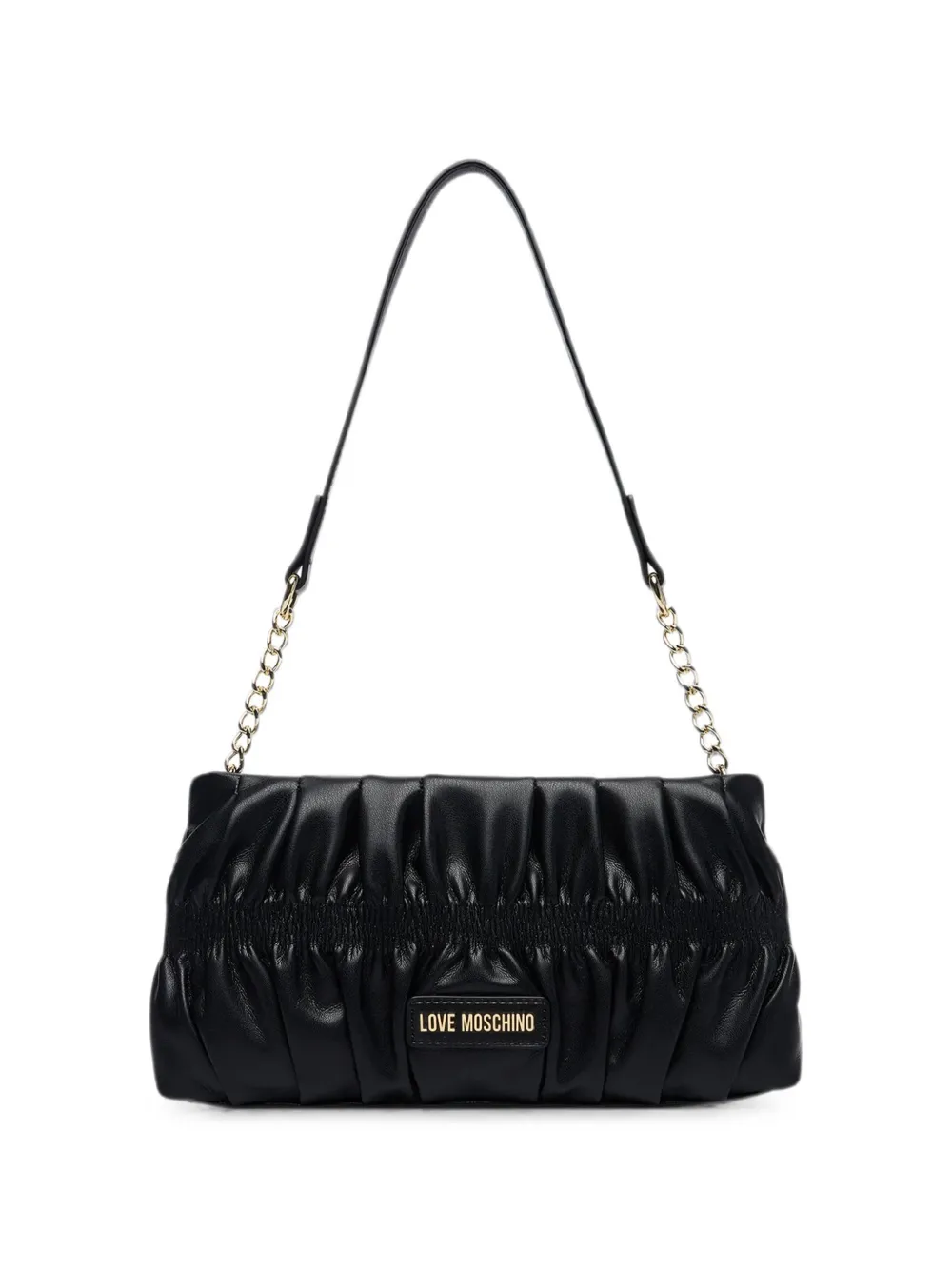 Love Moschino ruched chain-link shoulder bag - Schwarz