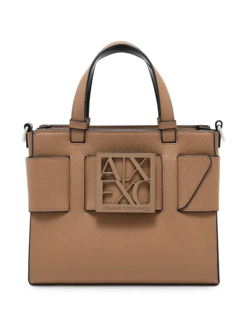 Armani Exchange logo-plaque tote bag