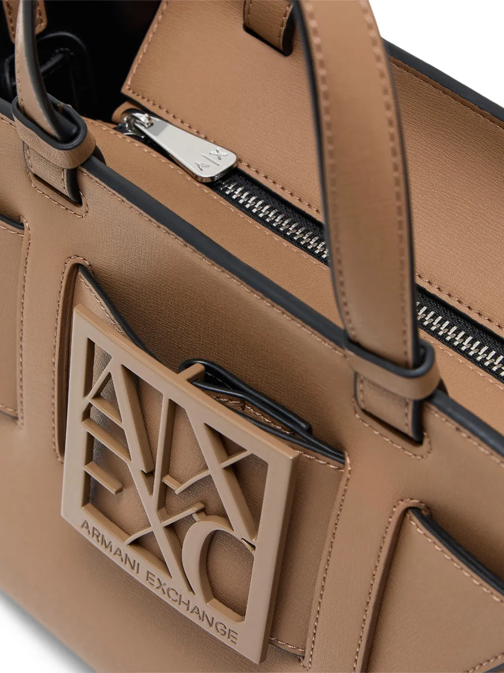 Armani Exchange Heuptas met logoplakkaat Beige
