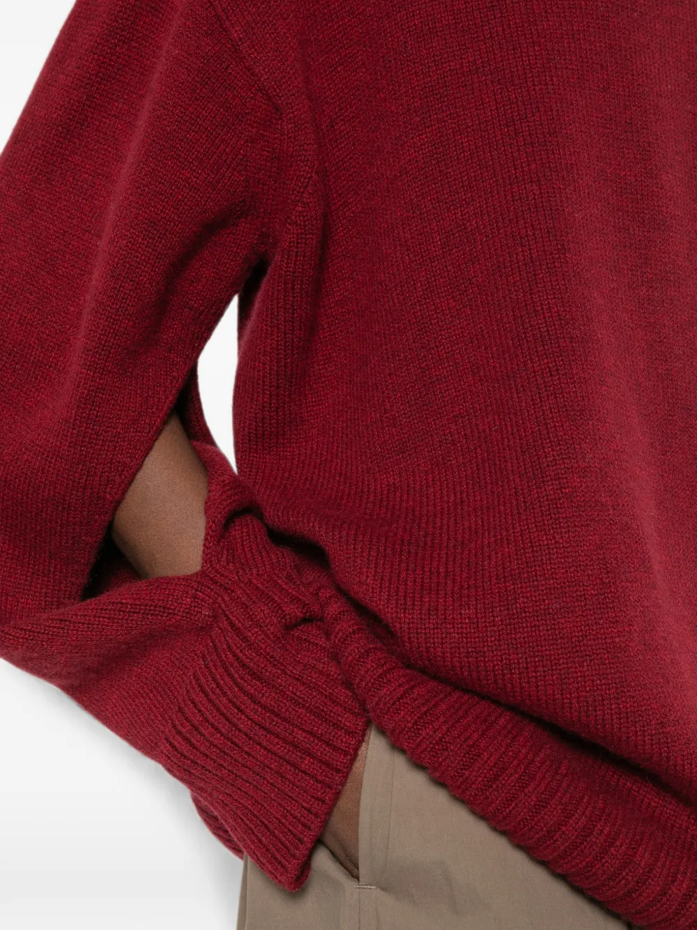 BOMPARD Trui met hoge hals en split op de mouwen Rood