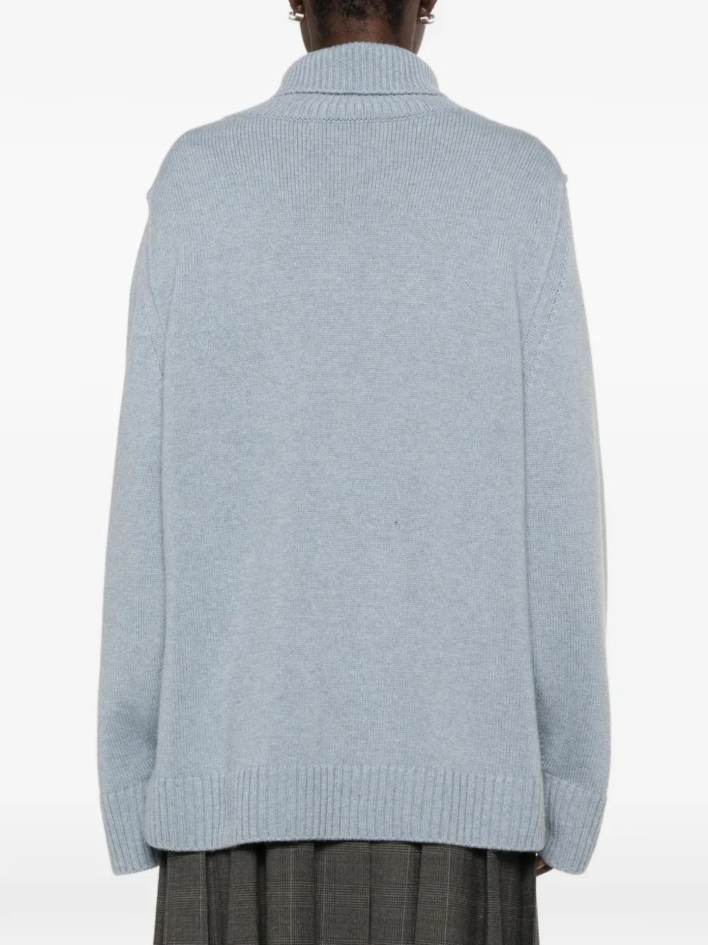 BOMPARD Trui met hoge hals en split op de mouwen Blauw