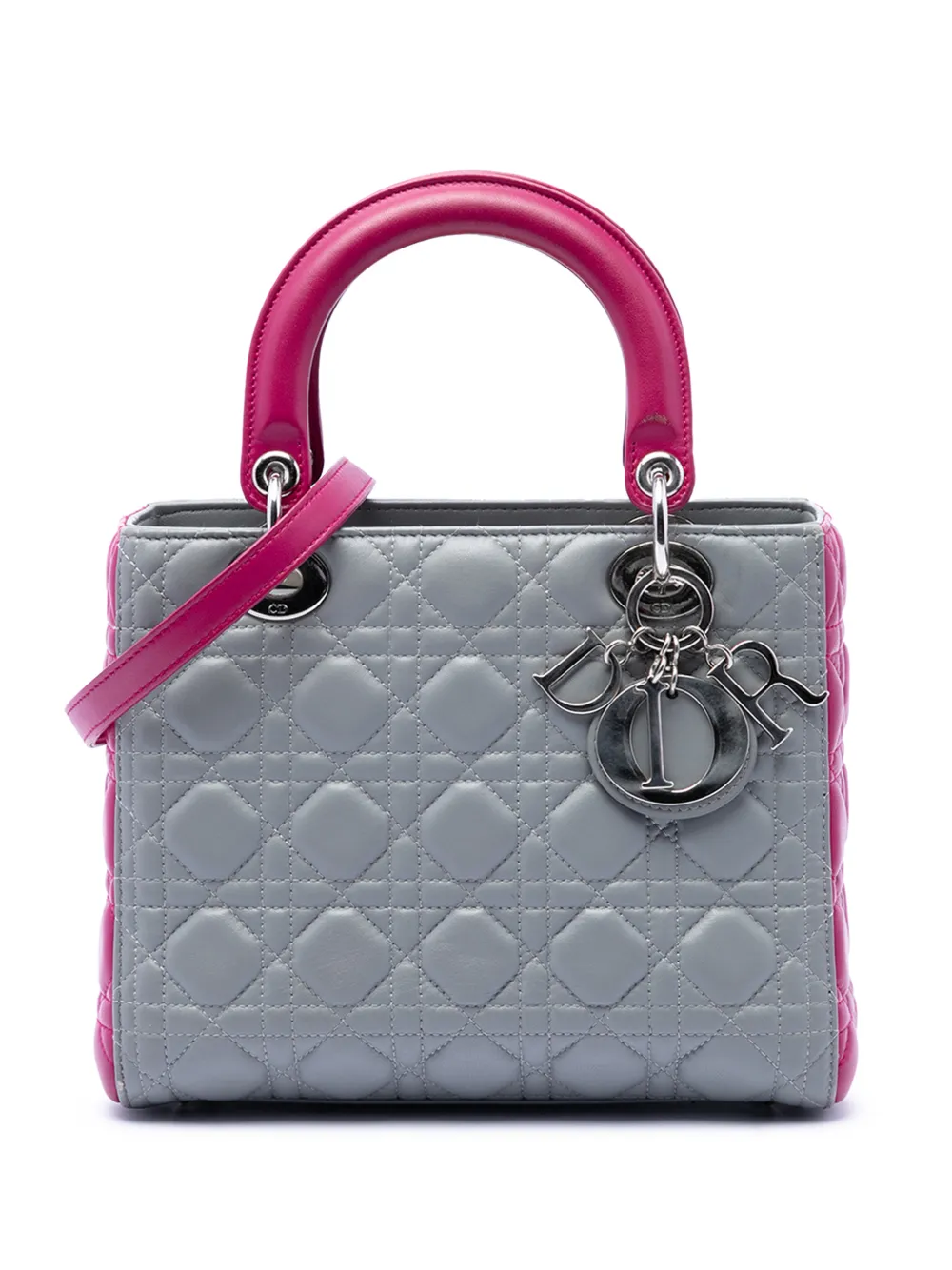 Christian Dior Pre-Owned 2014 Medium Bicolor Lambskin Cannage Lady Dior satchel - Rosa