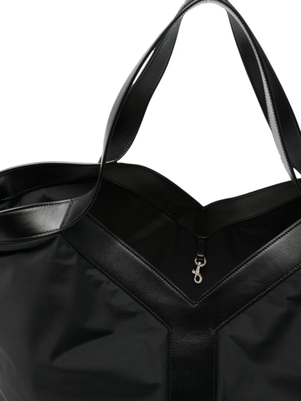 Saint Laurent Y grote nylon shopper Zwart